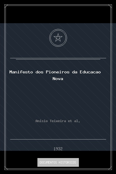 Manifesto dos Pioneiros da Educação Nova