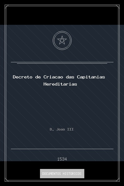 Decreto de Criação das Capitanias Hereditárias
