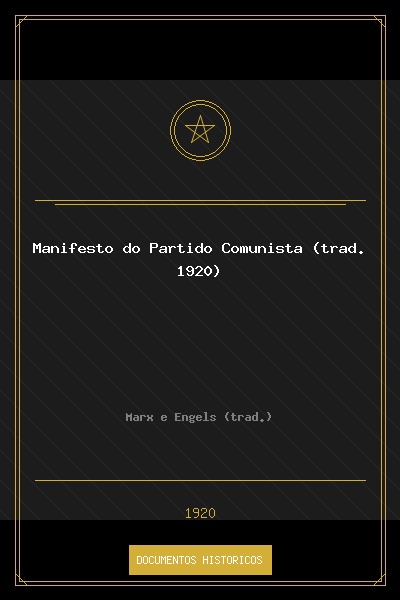 Manifesto do Partido Comunista (trad. 1920)